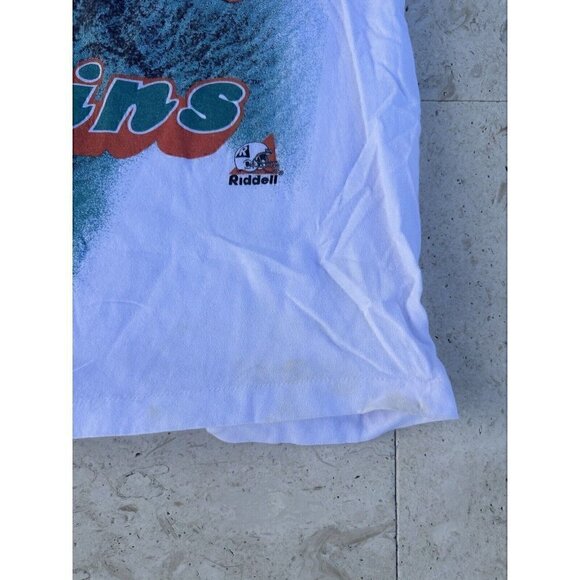 MIAMI DOLPHINS RIDDELL VINTAGE TSHIRT / SIZE L~ CRAZY GRAPHIC~ RARE!! - Picture 5 of 8